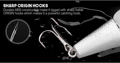 VTAVTA 2-segment Jointed Floating Minnow Lures 105mm 15g