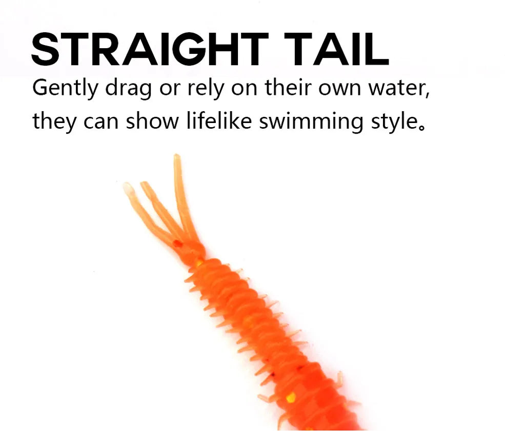 VTAVTA 50pcs Worm Silicone Bait 45mm 0.4g