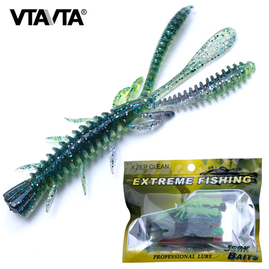 VTAVTA 10pcs 50mm 60mm 70mm Floating Soft Lure Silicone Bait Shrimp