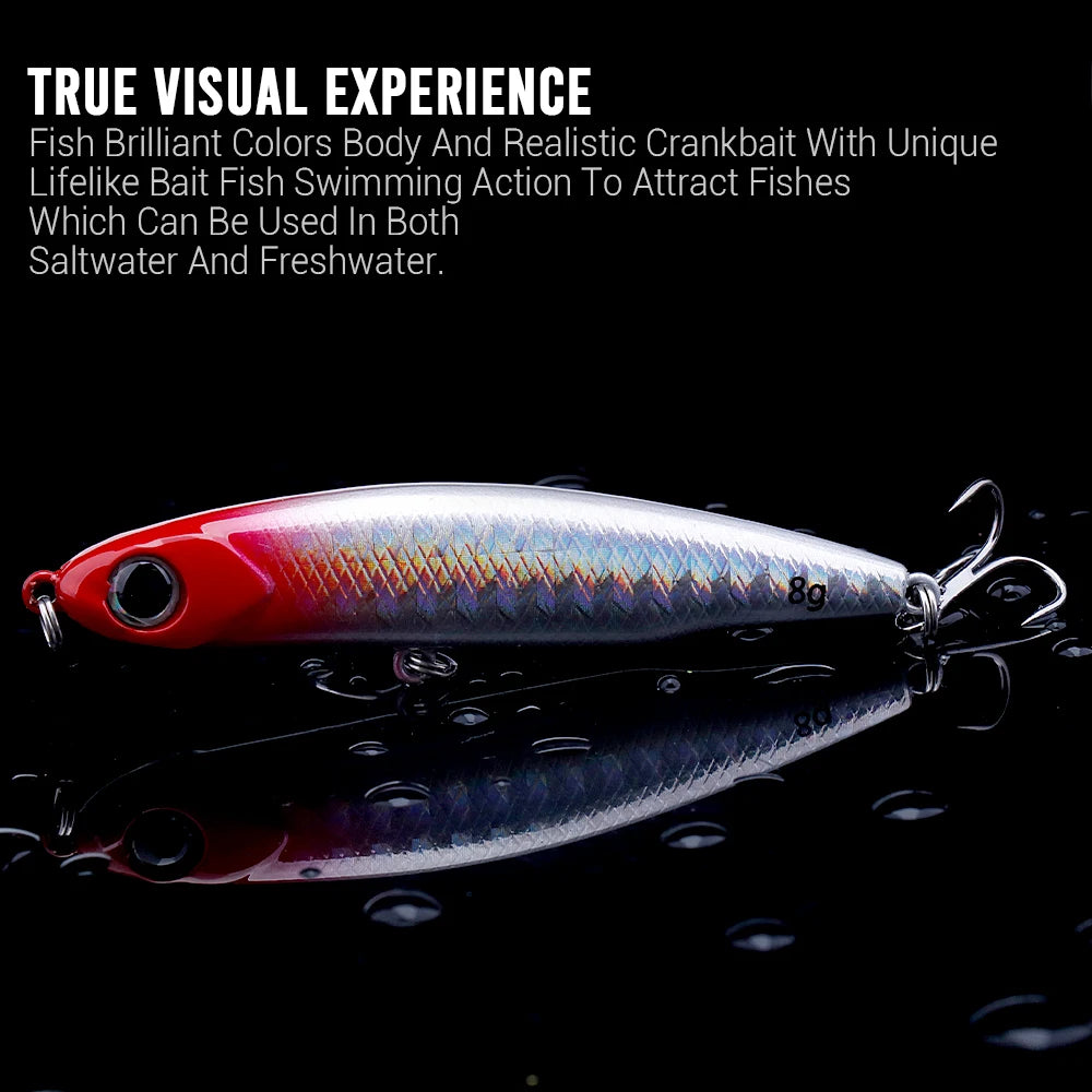 VTAVTA Sinking Pencil Wobbler Fishing Lure 3g/8g