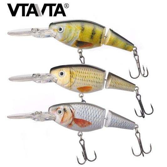 VTAVTA 2-segment Jointed Floating Minnow Lures 105mm 15g