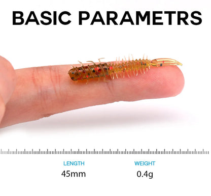 VTAVTA 50pcs Worm Silicone Bait 45mm 0.4g