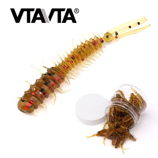 VTAVTA 50pcs Worm Silicone Bait 45mm 0.4g