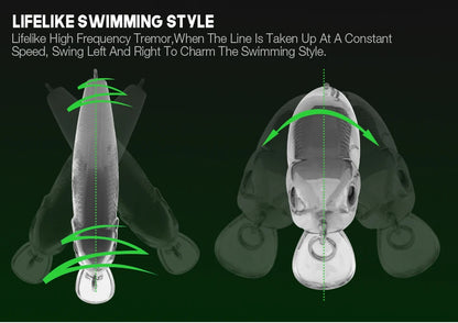 VTAVTA Mini Floating Minnow Wobbler Fishing Lure 6cm 5g