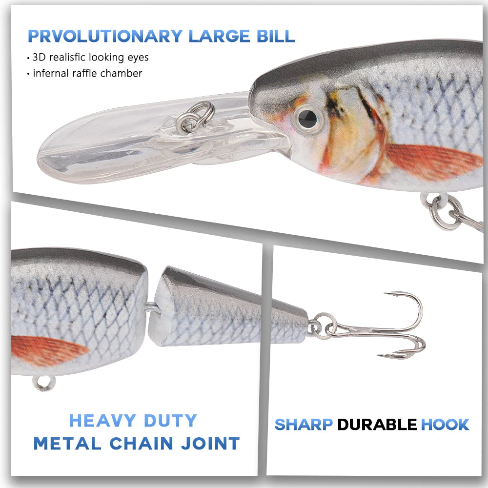 VTAVTA 2-segment Jointed Floating Minnow Lures 105mm 15g