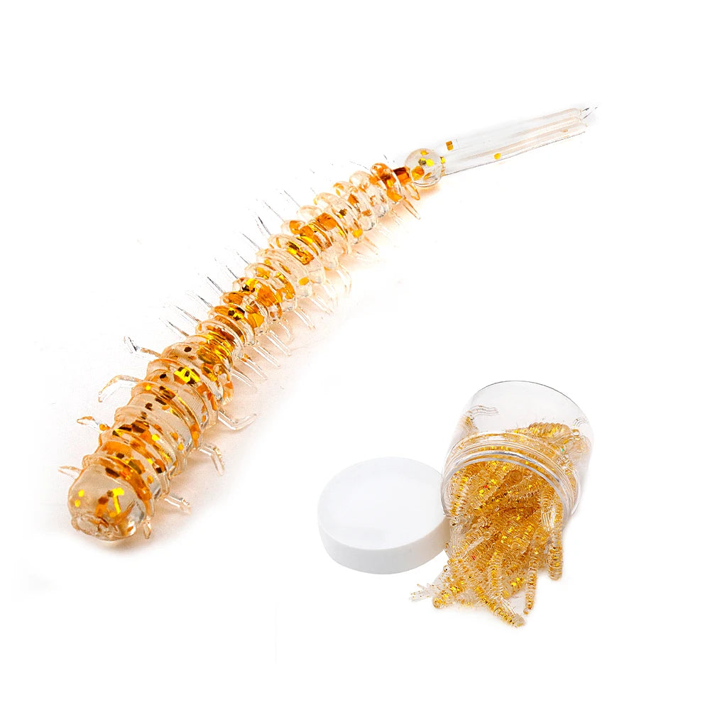 VTAVTA 50pcs Worm Silicone Bait 45mm 0.4g