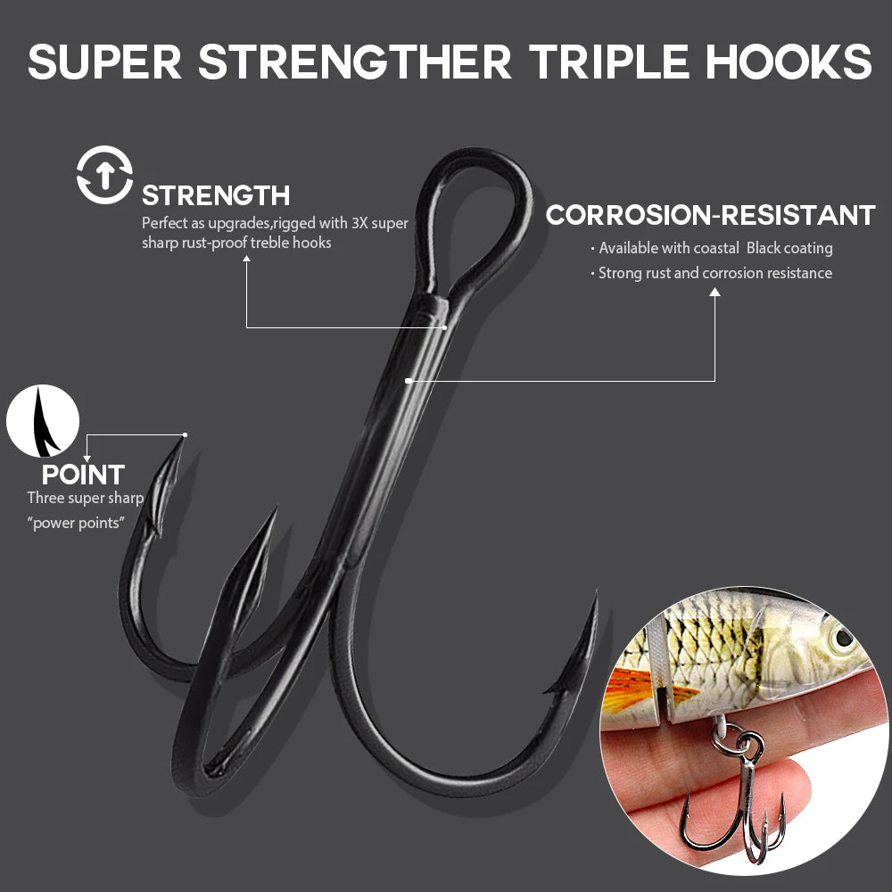 VTAVTA 3pcs Wobbler Fishing Lures Set - Bionic Minnow Kit With Box