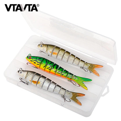 VTAVTA 3pcs Wobbler Fishing Lures Set - Bionic Minnow Kit With Box