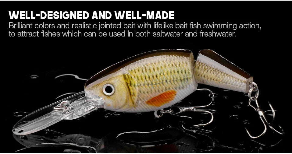 VTAVTA 2-segment Jointed Floating Minnow Lures 105mm 15g