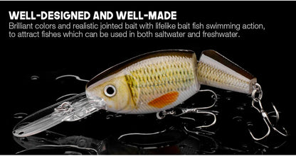 VTAVTA 2-segment Jointed Floating Minnow Lures 105mm 15g