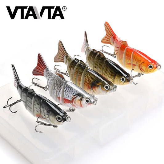 VTAVTA 5pcs Segmented Fishing Lures Set Fishing Box