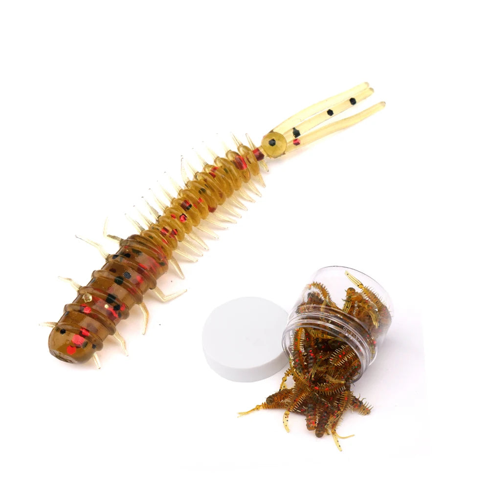 VTAVTA 50pcs Worm Silicone Bait 45mm 0.4g