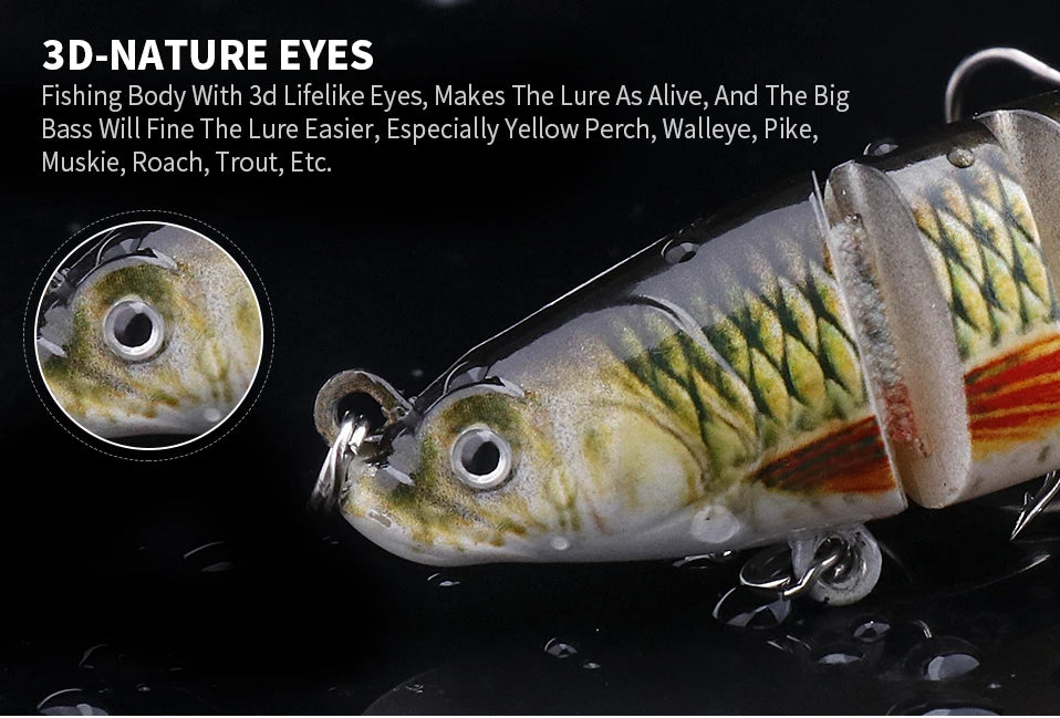VTAVTA 10cm 10.5g Segmented Swimbait - Hard Bait Sinking Bionic Artificial Plastic