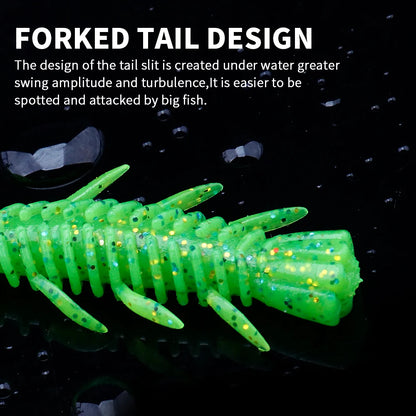 VTAVTA 10pcs 50mm 60mm 70mm Floating Soft Lure Silicone Bait Shrimp