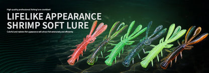 VTAVTA 10pcs 50mm 60mm 70mm Floating Soft Lure Silicone Bait Shrimp
