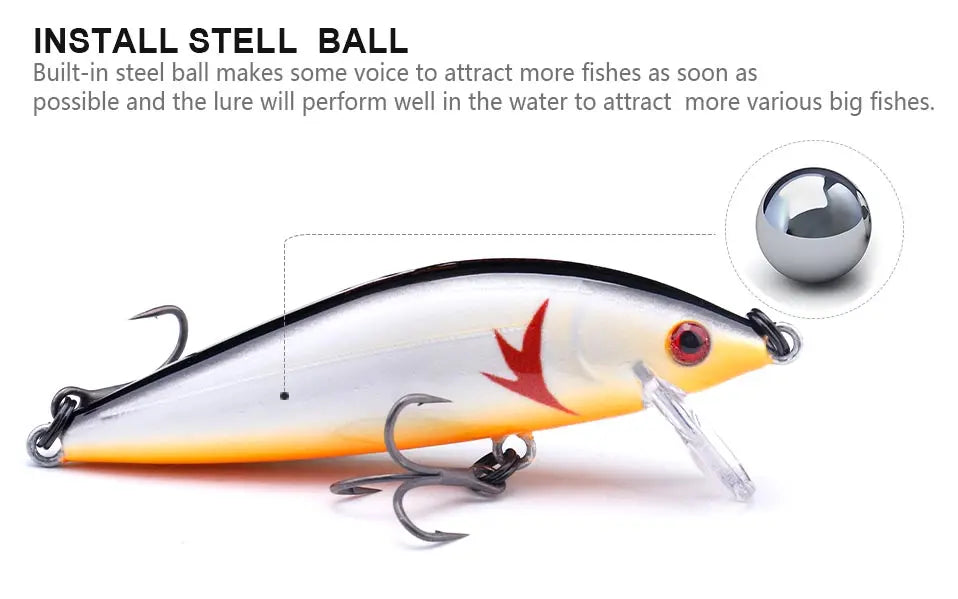 VTAVTA Sinking Minnow Jerkbait Wobbler 7cm 10g