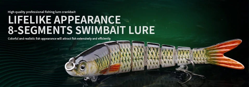 VTAVTA 10cm 10.5g Segmented Swimbait - Hard Bait Sinking Bionic Artificial Plastic
