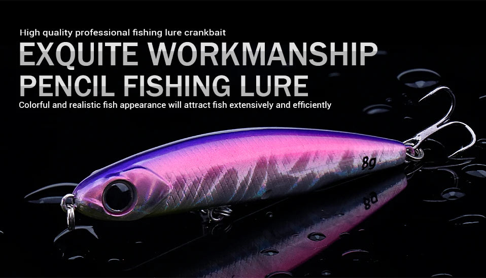 VTAVTA Sinking Pencil Wobbler Fishing Lure 3g/8g