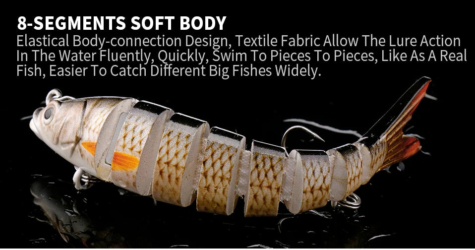 VTAVTA 100mm 10.5g 8-Segmented Sinking Fishing Lure