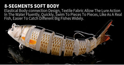 VTAVTA 100mm 10.5g 8-Segmented Sinking Fishing Lure