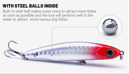 VTAVTA Sinking Pencil Wobbler Fishing Lure 3g/8g