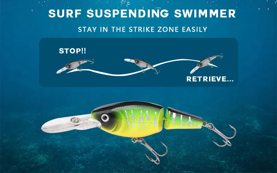 VTAVTA 2-segment Jointed Floating Minnow Lures 105mm 15g