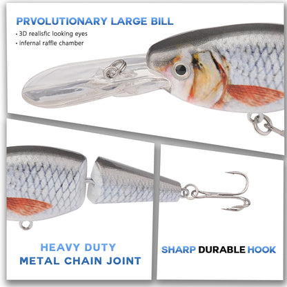 VTAVTA 2-segment Jointed Floating Minnow Lures 105mm 15g
