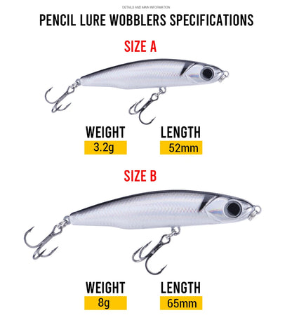 VTAVTA Sinking Pencil Wobbler Fishing Lure 3g/8g