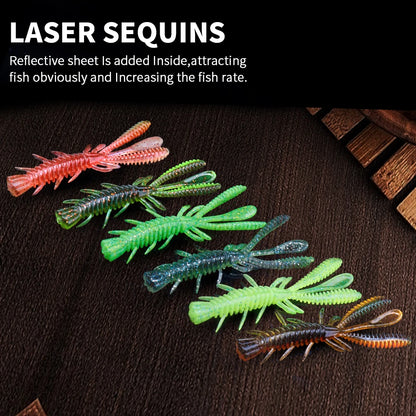 VTAVTA 10pcs 50mm 60mm 70mm Floating Soft Lure Silicone Bait Shrimp