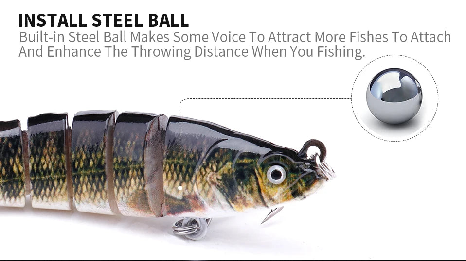 VTAVTA 10cm 10.5g Segmented Swimbait - Hard Bait Sinking Bionic Artificial Plastic
