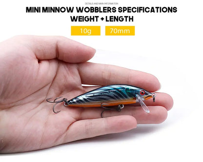 VTAVTA Sinking Minnow Jerkbait Wobbler 7cm 10g
