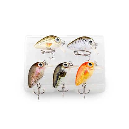 VTAVTA Mini Crank Bait 5pcs Floating Minnow Wobblers