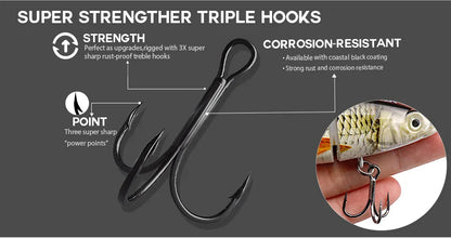 VTAVTA 3pcs Wobbler Fishing Lures Set - Bionic Minnow Kit With Box