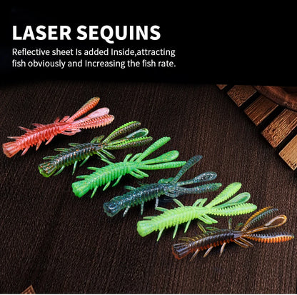 VTAVTA 10pcs 50mm 60mm 70mm Floating Soft Lure Silicone Bait Shrimp