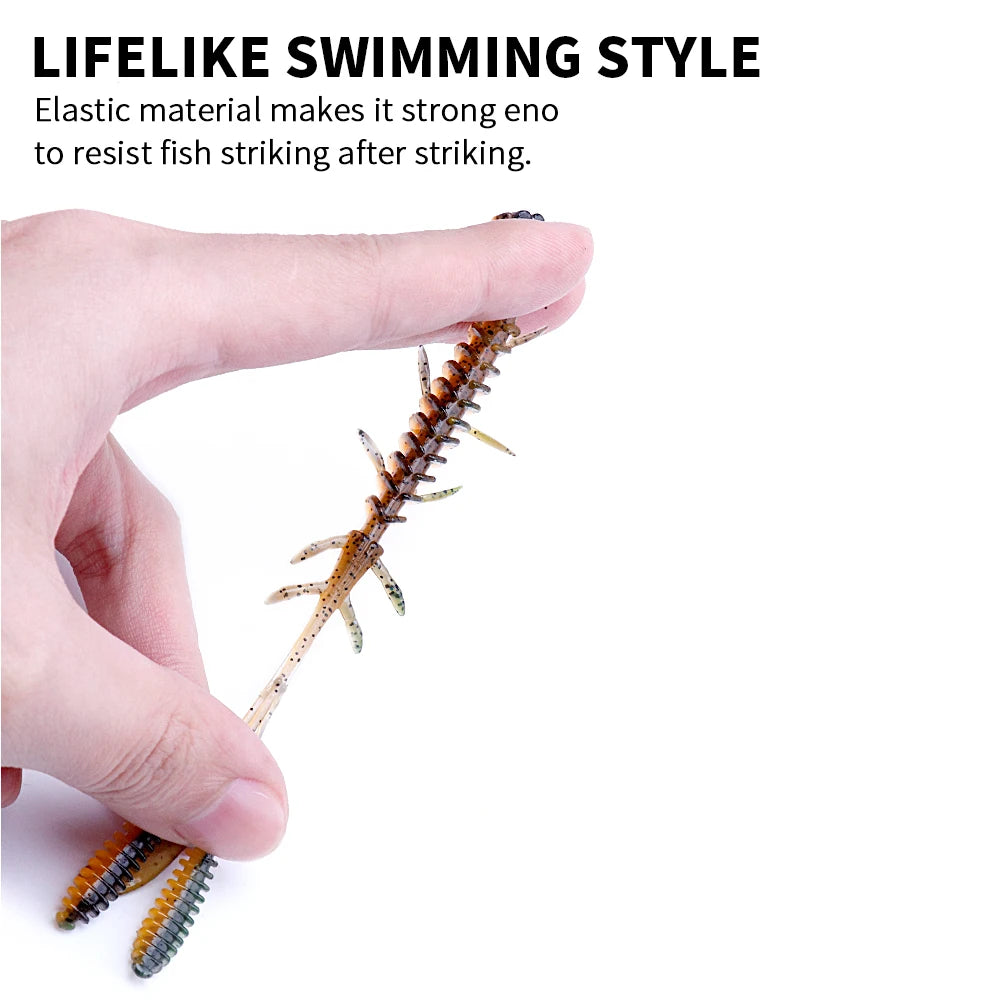 VTAVTA 10pcs 50mm 60mm 70mm Floating Soft Lure Silicone Bait Shrimp