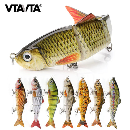 VTAVTA 12cm 16g Lifelike 4 Segment Sinking Wobbler Lure