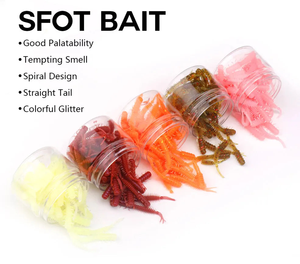 VTAVTA 50pcs Worm Silicone Bait 45mm 0.4g
