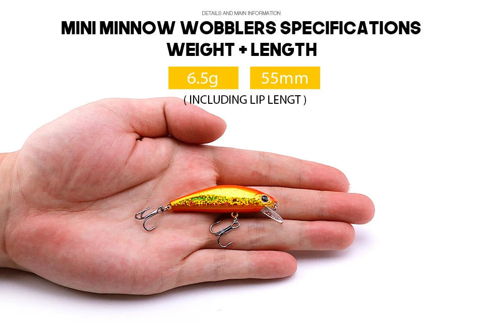 VTAVTA Japanese Design Sinking Minnow Wobbler Fishing Lure 55mm 6.5g