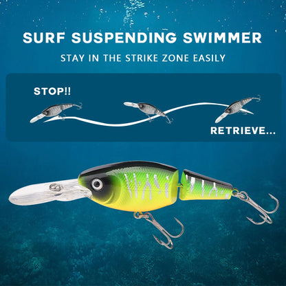VTAVTA 2-segment Jointed Floating Minnow Lures 105mm 15g